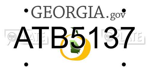 ATB5137 Georgia License Plate