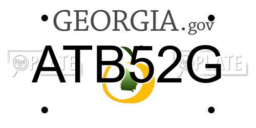 ATB52G Georgia License Plate