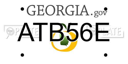 ATB56E Georgia License Plate