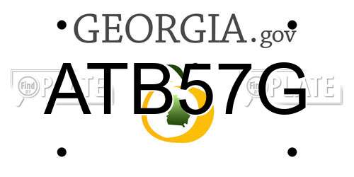 ATB57G Georgia License Plate