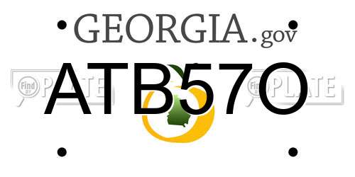ATB57O Georgia License Plate