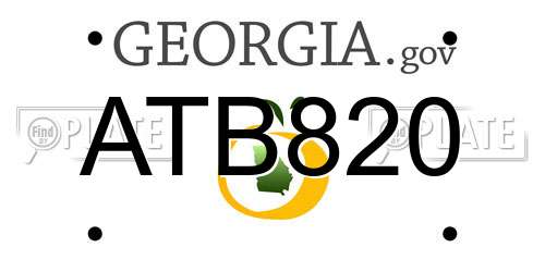 ATB820 Georgia License Plate