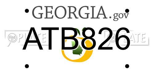 ATB826 Georgia License Plate