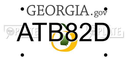 ATB82D Georgia License Plate
