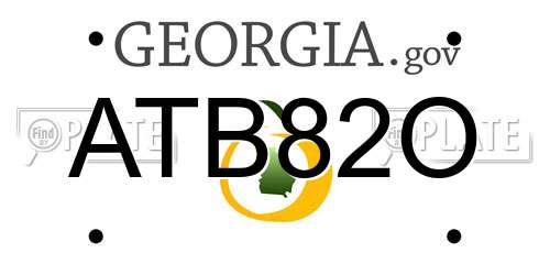 ATB82O Georgia License Plate