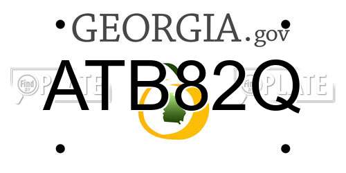 ATB82Q Georgia License Plate