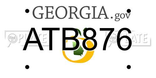 ATB876 Georgia License Plate