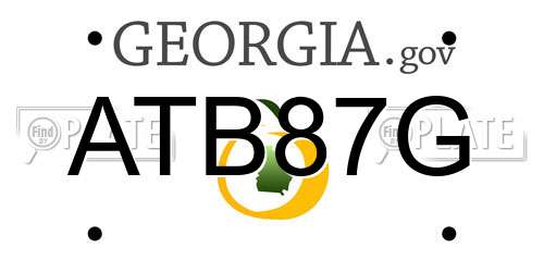 ATB87G Georgia License Plate