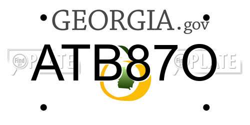 ATB87O Georgia License Plate