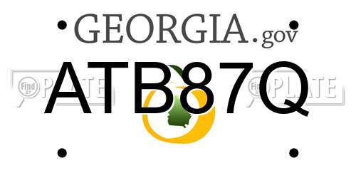 ATB87Q Georgia License Plate