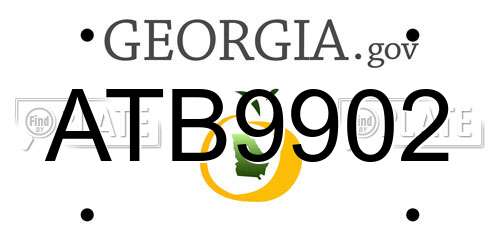 ATB9902 Georgia License Plate