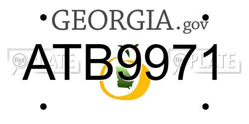 ATB9971 Georgia License Plate