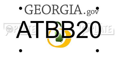 ATBB20 Georgia License Plate
