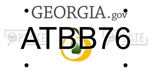 ATBB76 Georgia License Plate
