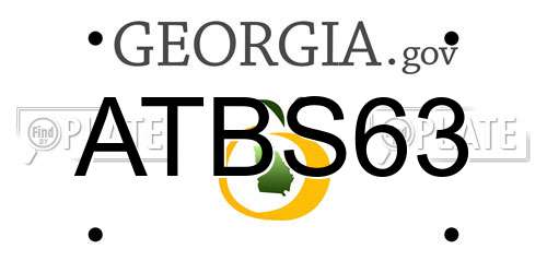 ATBS63 Georgia License Plate