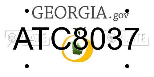 ATC8037 Georgia License Plate