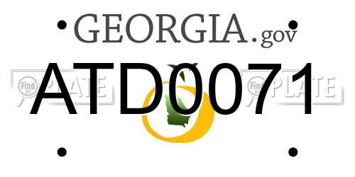 ATD0071 Georgia License Plate