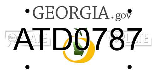 ATD0787 Georgia License Plate