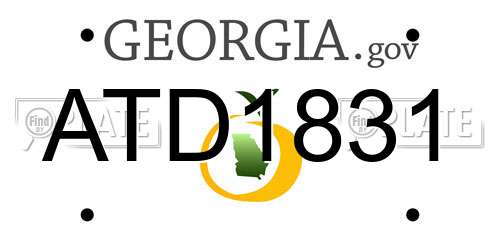 ATD1831 Georgia License Plate