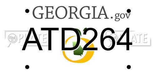 ATD264 Georgia License Plate
