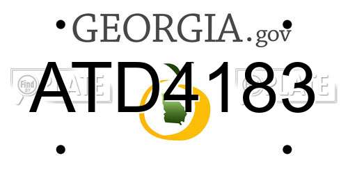 ATD4183 Georgia License Plate