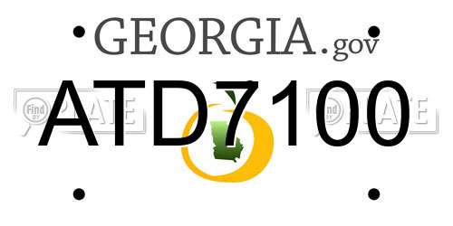ATD7100 Georgia License Plate