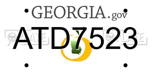 ATD7523 Georgia License Plate