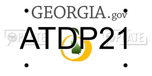 ATDP21 Georgia License Plate