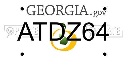 ATDZ64 Georgia License Plate