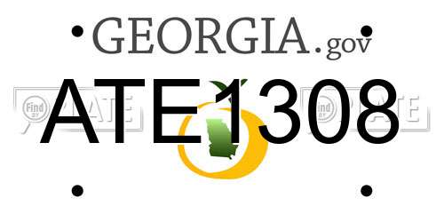 ATE1308 Georgia License Plate