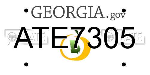 ATE7305 Georgia License Plate