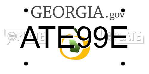 ATE99E Georgia License Plate