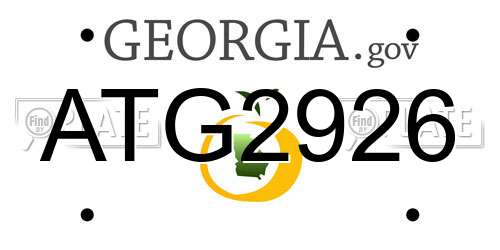 ATG2926 Georgia License Plate
