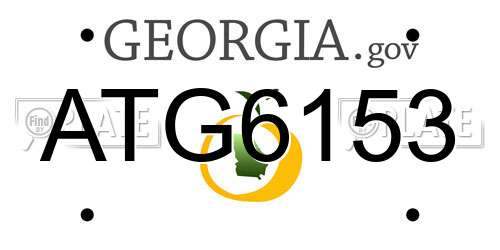 ATG6153 Georgia License Plate