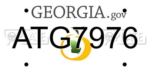 ATG7976 Georgia License Plate