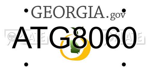 ATG8060 Georgia License Plate