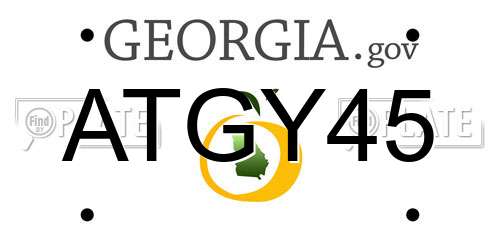ATGY45 Georgia License Plate