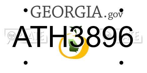 ATH3896 Georgia License Plate