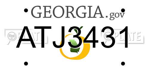 ATJ3431 Georgia License Plate