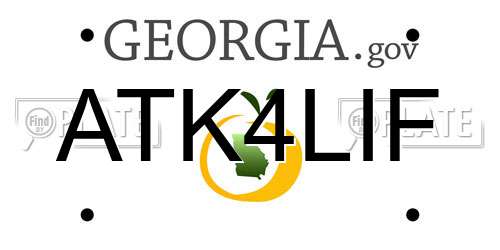 ATK4LIF Georgia License Plate