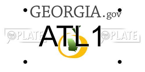 ATL1 Georgia License Plate
