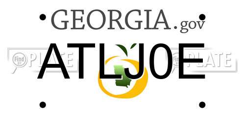 ATLJ0E Georgia License Plate