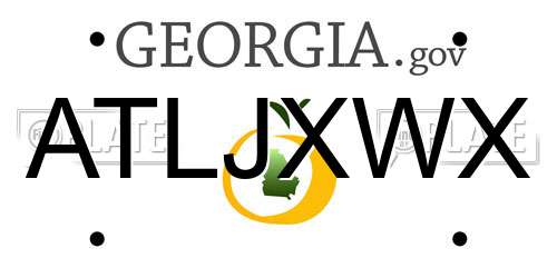 ATLJXWX Georgia License Plate