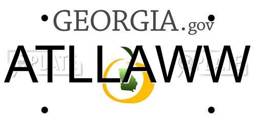 ATLLAWW Georgia License Plate