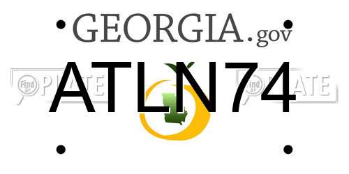 ATLN74 Georgia License Plate