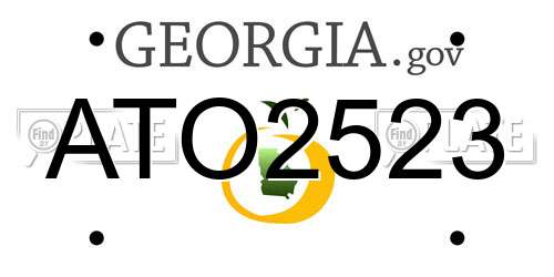 ATO2523 Georgia License Plate