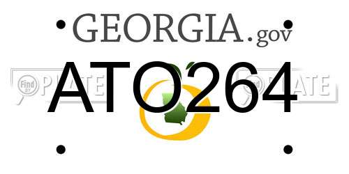 ATO264 Georgia License Plate