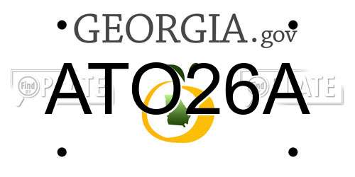 ATO26A Georgia License Plate