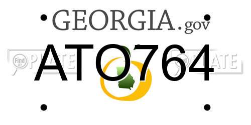 ATO764 Georgia License Plate