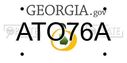 ATO76A Georgia License Plate
